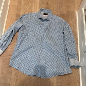 Thomas Dean Light Blue Geometric Shirt